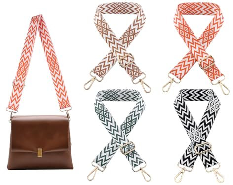 Anlising 4 Stück Schultergurt für Taschen, Verstellbarer Schultergurt Tasche, Breit 3.8CM Taschengurte Zum Wechseln, Tragegurt Schulterriemen mit Karabiner, für DIY Schultertaschen, Handtasche