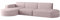 Kaiser Möbel - Sofa L Form - Ecksofa Cord - 296 cm lang, 165 cm breit - Wohnzimmer Couch Extra Groß, Bequemer Sitz mit gewellten Federn und HR Schaum - Modena Sofa Rosa - Ottomane Links