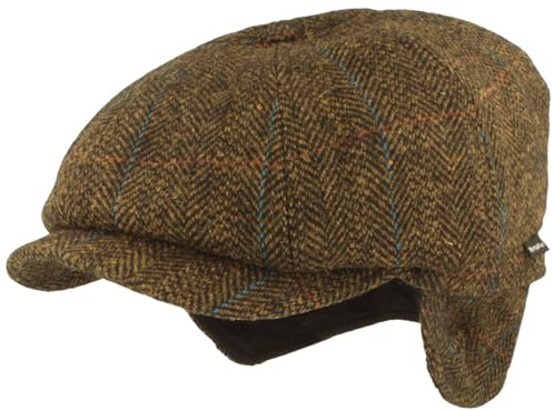 Breiter Winter Schiebermütze Flatcap Schirmmütze Sympatex Membran & ausklappbarem Ohrenschutz 8-TLG Schiebermütze aus Wolle 61