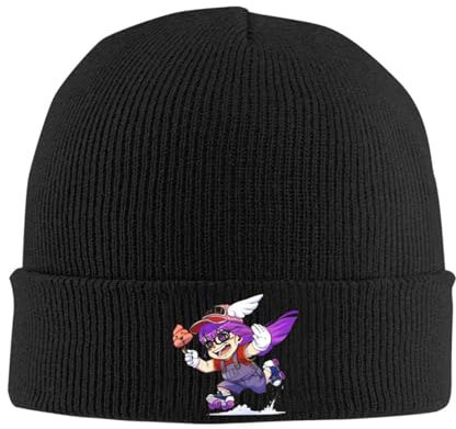 UREYFGO Mode Niedliche Mädchen Dr.Slump Strickmütze für Frauen Männer Skullies Mützen Winterhüte Acryl Arale Norimaki Manga Warme Kappe Outdoor Geschenk