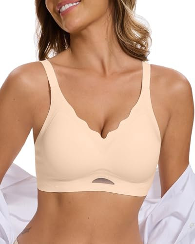 CheChury Sujetadores sin Costuras Sujetador Básico Mujer sin Aros Cómodo Suave Sujetador Ajustable Push Up Comodos Sujetador Deportivo Elástico Sujetador Sujetador Sin Aro Bralette Acolchado