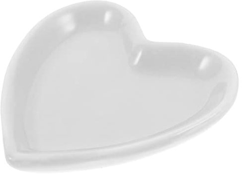 Garneck Heart Shaped Ceramic Trinket Dish - White Jewelry Tray for Rings - Earrings and Necklaces Tray or Small Heart Bowl for Women and