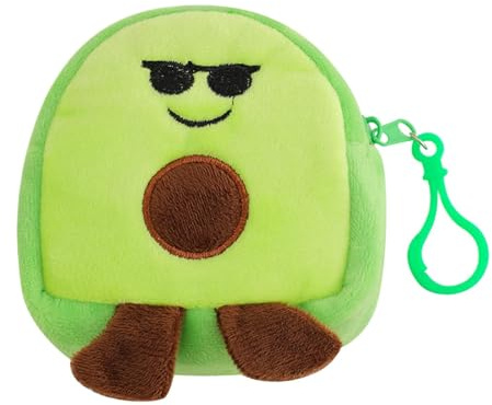 Avocado Münzbörse Kleine weiche Münzbörse aus Plüsch | Münzbeutel Leicht Tragbar Mini Flauschig Klein Avocado-Plüsch-Anhänger Charm Schlüsselanhänger Für Karte Headset Bargeld