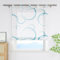 ESLIR Raffrollo mit Schlaufen Modern mit buntes Blasenmuster Raffgardinen Transparent Bändchenrollo für Fenster Voile Schlaufenrollo Wohnzimmer Blau BxH 140x150 cm 1 Stück