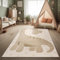 Paco Home Kinderteppich Moderner Spielteppich Kinderzimmer 3D-Effekt Naturtöne weicher Flor robust & pflegeleicht Schlingenstruktur Dino-Motiv Beige Creme Charcoal, Grösse:160x220 cm