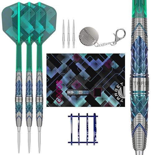 Target Japan Kaze Series Ceros 02 Steeldarts mit K-Flex, 21 g/23 g/25 g | 90%-Tungsten-Barrel Dartpfeil-Set, K-Flex-Flights und -Schäfte, Storm Swiss Points, LNC-Point, Ständer und Aufbewahrungsetui
