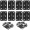 8 PCS Hinges for Wood, 2.7 inch Hinges for Wood Black Door Hinges with 48 PCS Hinge Screws, for Home Furniture Hardware Cabinet Closet Door Drawer Woods Box