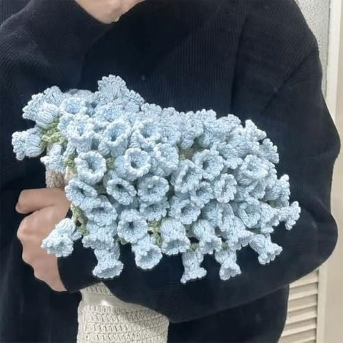 Crochet Flowers Rose Bouquet Blanket Handmade, DIY Crochet Flower Blanket, Soft and Lightweight Romantic Rose Flower Bouquet Knitted Throw Blankets Gifts for Mother's Day Birthday Home Decor
