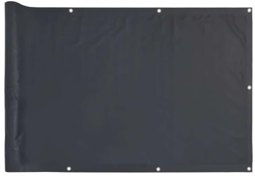 Paravento per balcone in PVC, 400 x 75 cm, antracite, lunga durata, per terrazza e giardino, facile da montare e resistente al vento