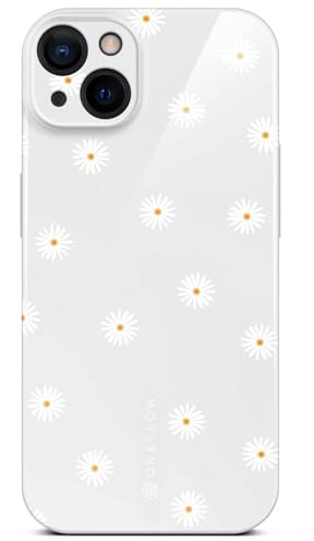 ONEFLOW für iPhone 15 Hülle mit Design Muster, Designer Case Handy Schutzhülle mit Kameraschutz, Hardcase Bedruckt dünne Handyhülle, Splash Cover, Kleine Gänseblümchen