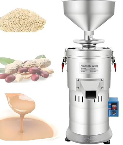 Drmoxin Machine à Beurre De Cacahuète, Broyeur électrique pour Beurre De Cacahuète, Sauce Sésame, Arachides, Amandes, Noix De Cajou Et Sésame, 15 Kg/H, 1100 W