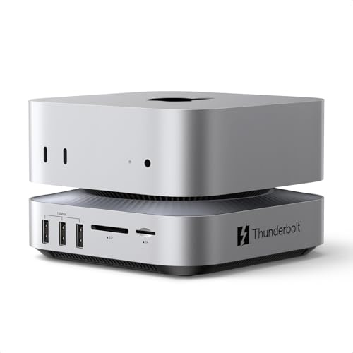 UGREEN Maxidok 10-in-1 Thunderbolt 5 Mac Mini Dock with 8TB NVMe SSD Slot | 2x 120Gbps TBT5, 1x DP, Dual 6K@60Hz, 3x 10Gbps USB-A, SD/TF 4.0, Cooling Fan for Mac Mini M4/M4 Pro (Included 65W Adapter)
