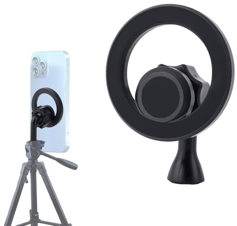 Penitue Magnetic Tripod Mount Adapter, Rotate Universal Phone Tripod Adapter with 1-4 Screw Hole Compatible with Selfie Sticks & Ring Light Holders
