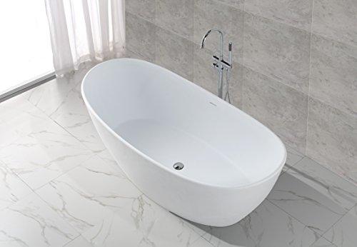 KZOAO Freistehende Badewanne Mineralguss fürs Bad KKR-B034 B, Oberfläche:Matt