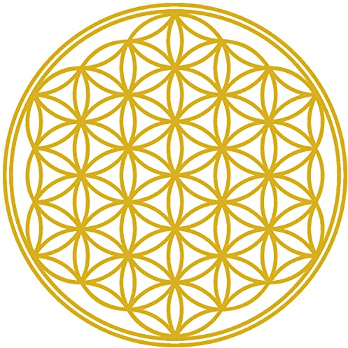 Samunshi® Aufkleber Blume des Lebens Scheibenaufkleber in 8 Größen und 25 Farben (40x40cm Gold)