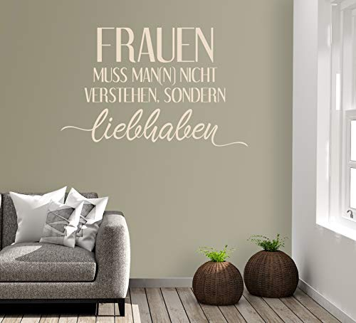 A&D-Foliendesign WANDTATTOO Spruch/Zitat ***Frauen muss Man(n) Nicht verstehen, sondern liebhaben***