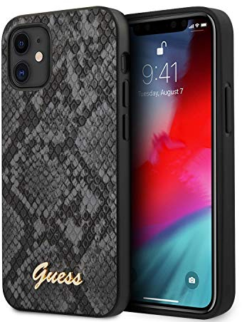 Guess GUHCP12SPUSNSMLBK Script Python Collection Hülle für iPhone 12 Mini 5,4 Schwarz hardcase