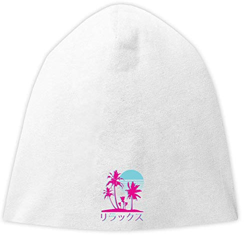 Vaporwave Aesthetic Miami Vice Style Sunset Jersey Beanie Hut Dünne Slouch Cap Unisex One Size