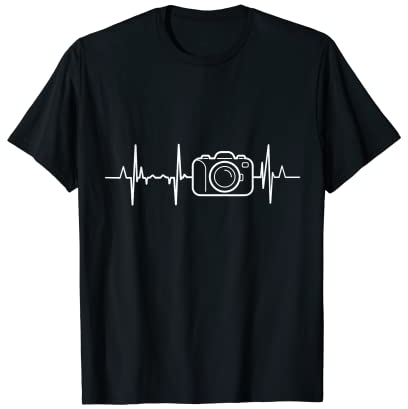 Fotografie Herzschlag Foto Kamera Herzlinie Fotograf T-Shirt