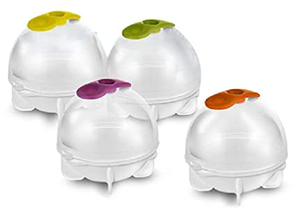 R1vceixowwi Ensemble de 4 moules à glaçons Ronds de 4 Fabricants de Boules de Glace en Silicone à Grande sphère à étanchéité étanche individuelle pour Whisky Bourbon