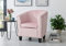 Bravich Modern Retro Tub Chair - Velvet Fabric Armchair for Dining, Living Room, Office & Bedroom. Stylish & Comfortable Universal Dressing Table Chair (71 x 79 x 74 cm, Pink)