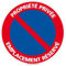 Panneau Propriété Privée - Emplacement Réservé - Panneau interdisant le stationnement devant une propriété privée - Panneau de sécurité rigide et rond - Diamètre 240 mm - Plastique PVC de 1 mm