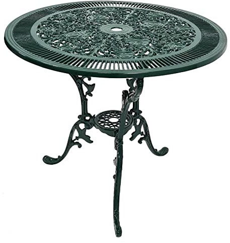 abc HOME | Gartentisch aus Aluminiumguss | Jugendstil | grün | 74 cm Ø x 67 cm H