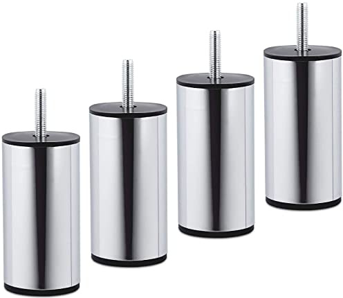 SOTOOLS 4er Set KÖNIG Möbelfuß OSNABRÜCK Ø50 mm, Chrom poliert Sockelfuß Sofafuß Bettfuß Höhe: 100 mm