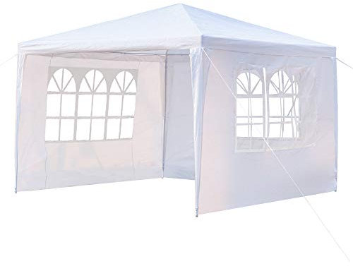 3x9M/3x6M/3x3M Tonnelle Tente Gazebo Pavillon de Jardin Tente de Réception,pour Fête/Mariage/BBQ (3X3M, 3 Bâches)