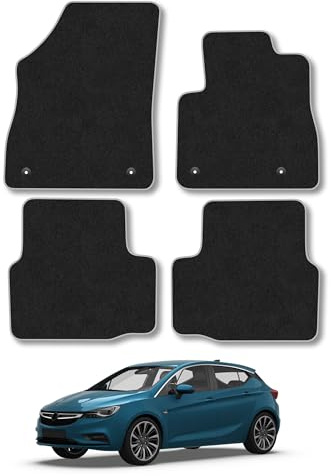 Vauxhall Astra (2015-2022) Carpet Car Mats | Grey Edge Trim Tailored Fit Floor Mats Full Coverage Protection Accessories Easy Clean Anti Slip Made in the UK