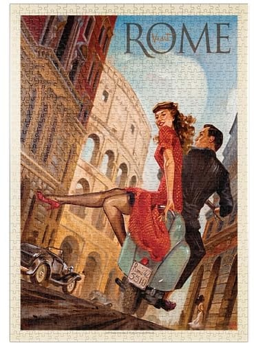 MyPuzzle Italien: Rom mit der Vespa, Vintage Poster - Premium 1000 Teile Puzzle - MyPuzzle Sonderkollektion von Anderson Design Group