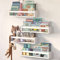 NATURE SUPPLIES Set di 4 mensole bianche per cameretta, 58 cm, giocattoli e decorazioni, libreria a muro galleggiante per cameretta e camera dei bambini