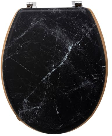 abattant bois + zinc noir lea, noir