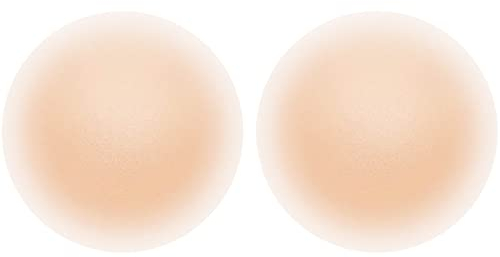 EQLEF Damen Nipple Cover, 10cm Selbstklebende Brustpolster für D+ Cup Große Silikon Brust Patch Schweißfeste Brustpolster Abdeckungen Unsichtbare Brustwarzen Aufkleber