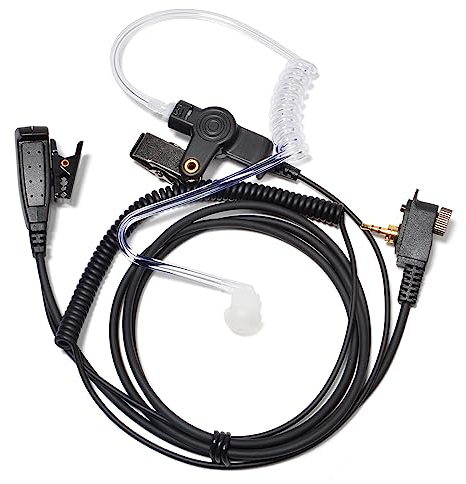 HYS Auricular de 1 pin compatible con Motorola MTH500 MTH600 MTH650 MTH800 MTH850 MTP850 MTS850, auriculares de radio de tubo acústico con PTT (tipo 1)