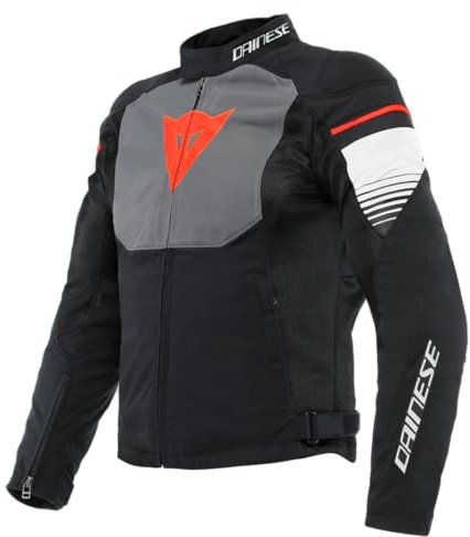 Dainese - Air Fast Tex Jacket, Sommer Motorradjacke, Quickdry Gewebe, Weiche Schulter Und Ellbogenprotektoren, Motorradjacke Für Herren, Schwarz/Grau/Weiß, 50