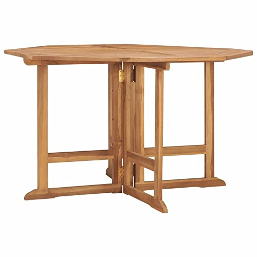 Camerina Garten-Esstisch Klappbar 110x110x75 cm Gartentisch Wetterfest Garten Esstisch Outdoortisch Gartentische FüR DraußEn Massivholz Teak 318480