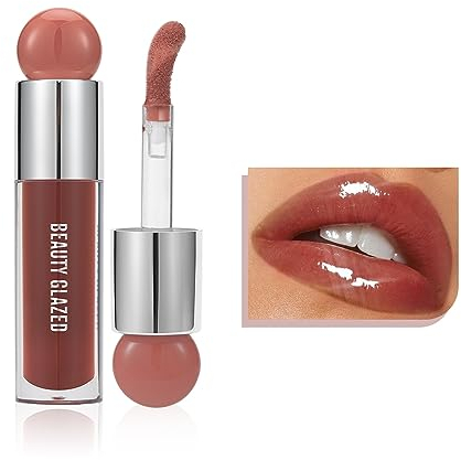 Big Brush Head Lip Gloss, Moisturizing & Nourishing Lip Oil, Non-Sticky Long Lasting Jelly Liquid Lipsticks Lip Tint Lip Glaze Makeup Gift for Women (# 106)