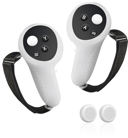 KWTOUL Controller Grips Cover Accessoires Compatibles avec Meta Quest 3, Protecteur de Poignée en Silicone avec Sangles d'articulation