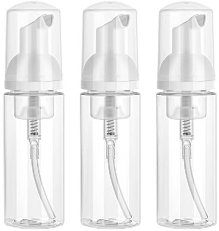 3 Pcs Soap Foam Bottle Foam Pump Bottle 2oz Empty Travel Foaming Dispenser for Shampoo Hand Soap Lash Cleanser(Clear)