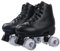 BMOZRM Doppelreihe Rollschuhe Damen Und Männer Schick Rollschuhe Vier Räder Rollerskates Draussen Sport Roll Schuhe for Erwachsene (Color : Black+White Wheel, Size : 43 EU)