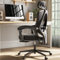 Dowinx Bürostuhl Ergonomisch, Schreibtischstuhl mit Kopfstütze, Lendenwirbelstütze, Chefsessel Bürostuhl mit Fußstütze, Höhenverstellbar, Verstellbare Rückenlehne, Mesh Bürostuhl 150kg, Schwarz Orange