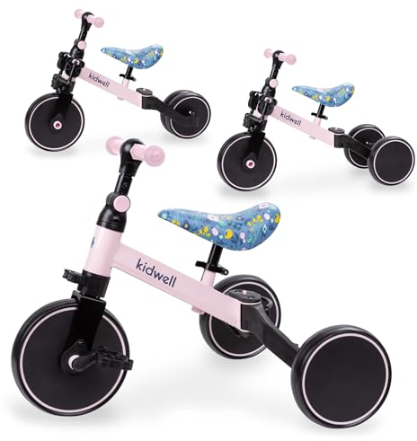COIL 3-in-1 Kinderfahrrad – Multifunktionales Laufrad ab 1 Jahr 2, Dreirad mit Pedalen und Lauflernrad – Verstellbarer Sattel, Stahlrahmen – Sicheres, faltbares Lernfahrrad für Kinder (Bunt)