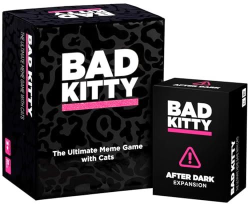 Bad Kitty Partyspiel für Erwachsene + After Dark Erweiterungsset – Das ultimative Meme-Spiel mit Katzen – Explodiert mit lustigen Kätzchen und freaky Katzen! für Freunde, Familie & Brettspielabend mit