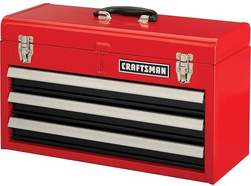 CRAFTSMAN 20-in Wide 3 Drawer Metal Tool Box With Ball-Bearing Drawers (CMST98245RB)