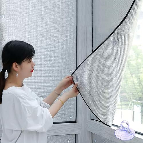 Pellicola per Finestre Riflettenti,Pellicola per Finestre Oscuramento Totale,Foglio Isolante in Alluminio Doppio Da 8mm,Adesivo per Finestre Antiriflesso,Pellicola Tinta,WxH-30x80cm/12x30in