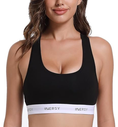 INNERSY BH Ohne Bügel Schwarz Damen-BHS Bequem Klassische Bustier Ungepolstert Unterwäsche Frauen (L, Schwarz)