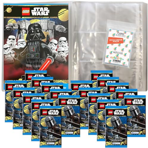 Bundle mit Lego Star Wars - Serie 5 Trading Cards - 1 Leere Sammelmappe + 20 Booster + Exklusive Collect-it Hüllen