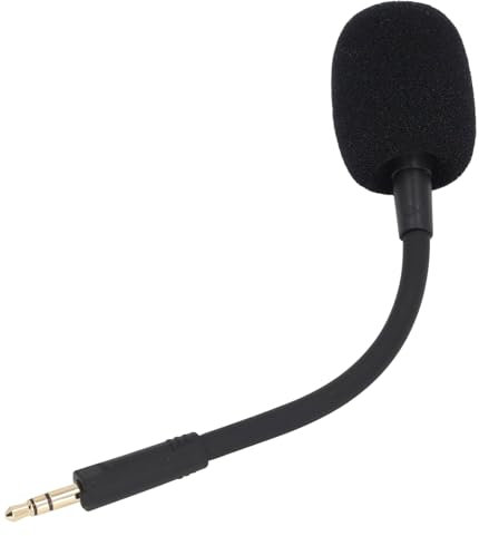 Tangxi Micro de Jeu de Remplacement, Microphone PC avec Couvercle en Mousse Amovible à Rotation de 3,5 Mm à 360 °, Suppression du Bruit, Plug and Play pour Casque de Jeu sans Fil
