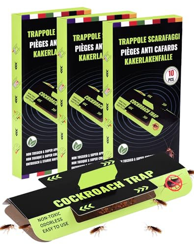 30 Pezzi Trappole Scarafaggi e Blatte Atossico e Insapore Trappola per Eliminare Scarafaggi Anti Blatte per Casa, Cucina, Soggiorno, Bagno, Ufficio, ecc, Proteggi i Bambini e gli Animali Domestici